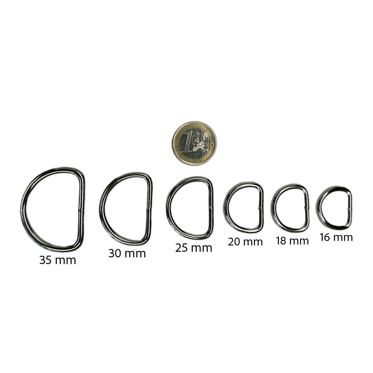 D-Ringe aus Stahl 18 mm (10 Stk.)