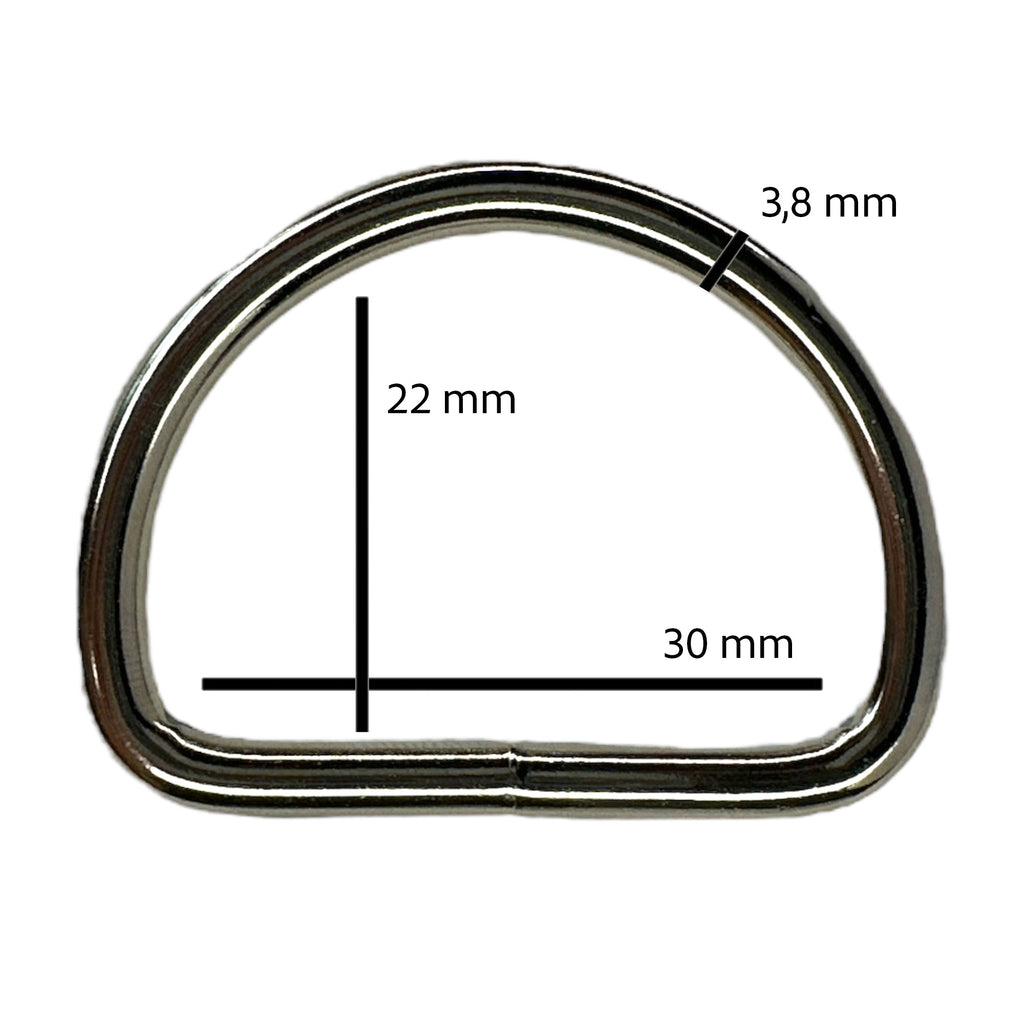 D-Ringe aus Stahl 30 mm (10 Stk.) – Näh und Cosplay Zubehör kaufen bei mamike.de