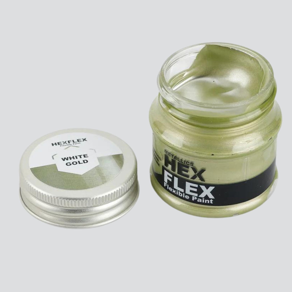 Metallic Weiß Gold Farbe - HexFlex – Farbe und Lack für Cosplay Rüstungen kaufen bei mamike.de
