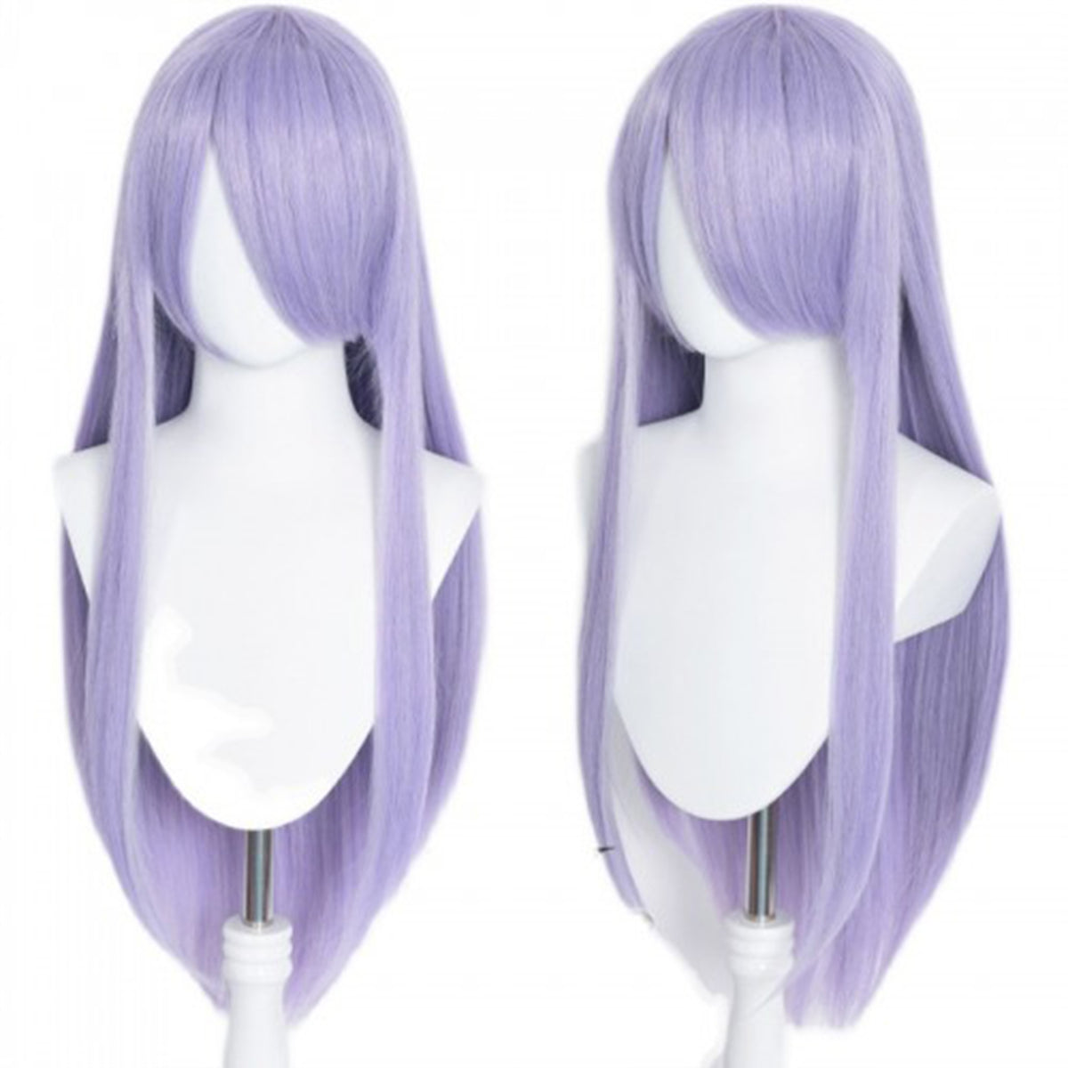 Perücke Hell Violett und Grau mit Pony (80 cm) – Cosplay Perücke und Zubehör kaufen bei mamike.de