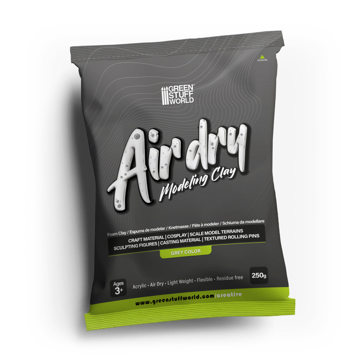 Air Dry Foam Clay 250gr. - Grau