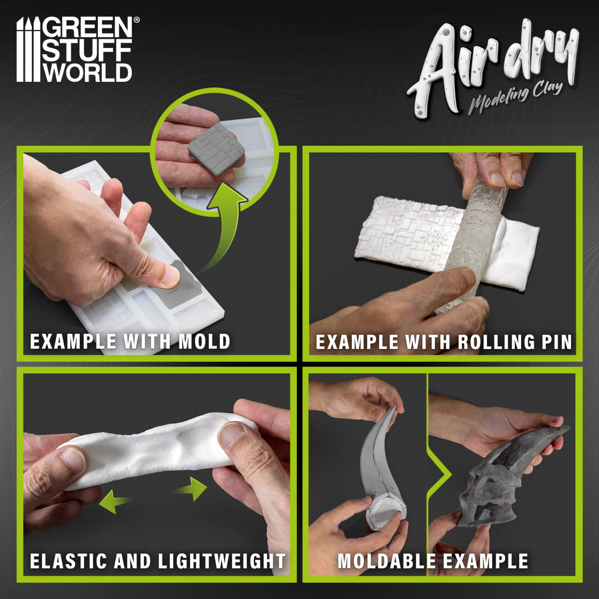 Air Dry Foam Clay 250gr. - Schwarz