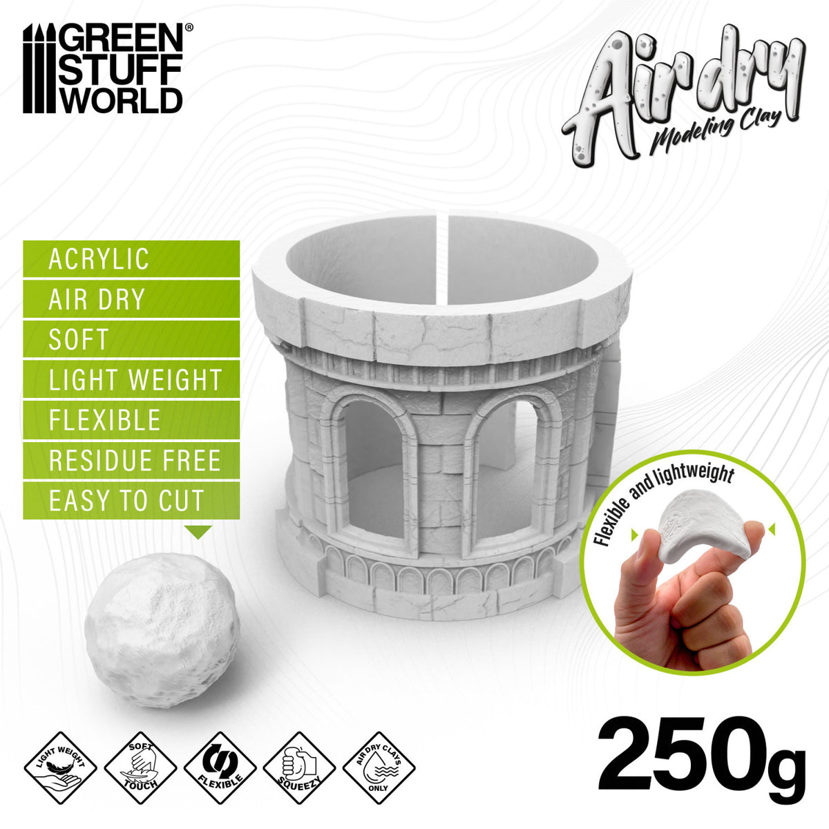 Air Dry Foam Clay 250gr. - Weiß