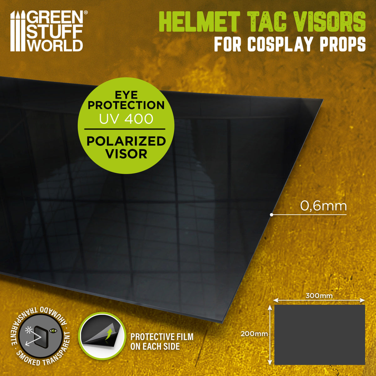 Cosplay TAC Helmlinse - Rauchschwarz