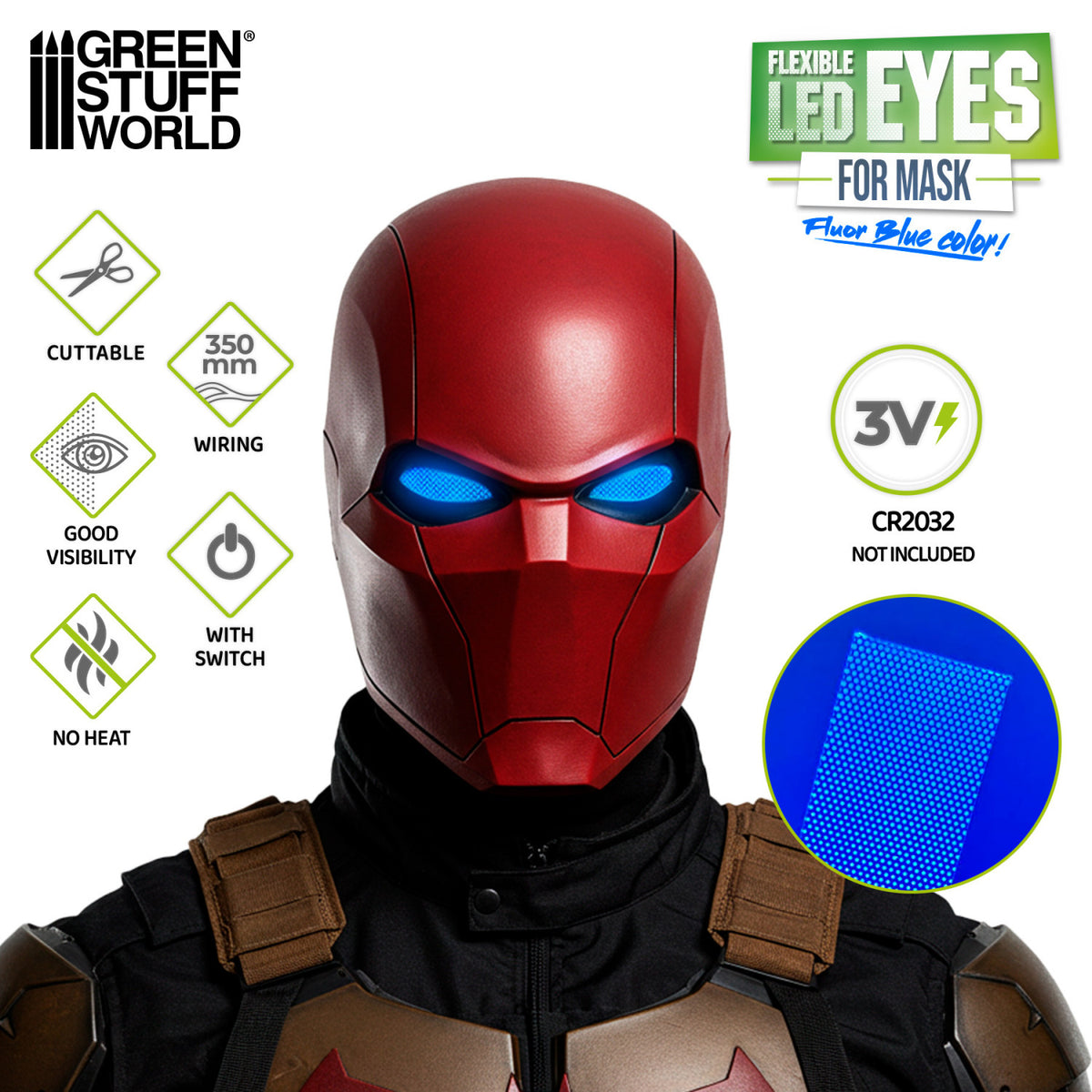 Flexible LED-Augen für Masken – Blau