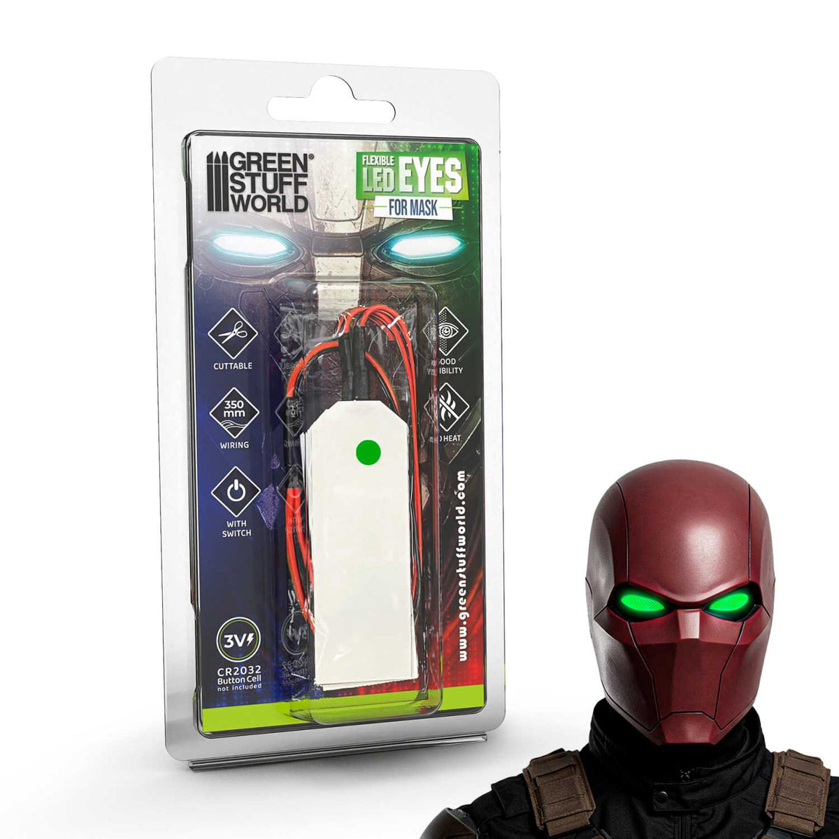 Flexible LED-Augen für Masken – Grün