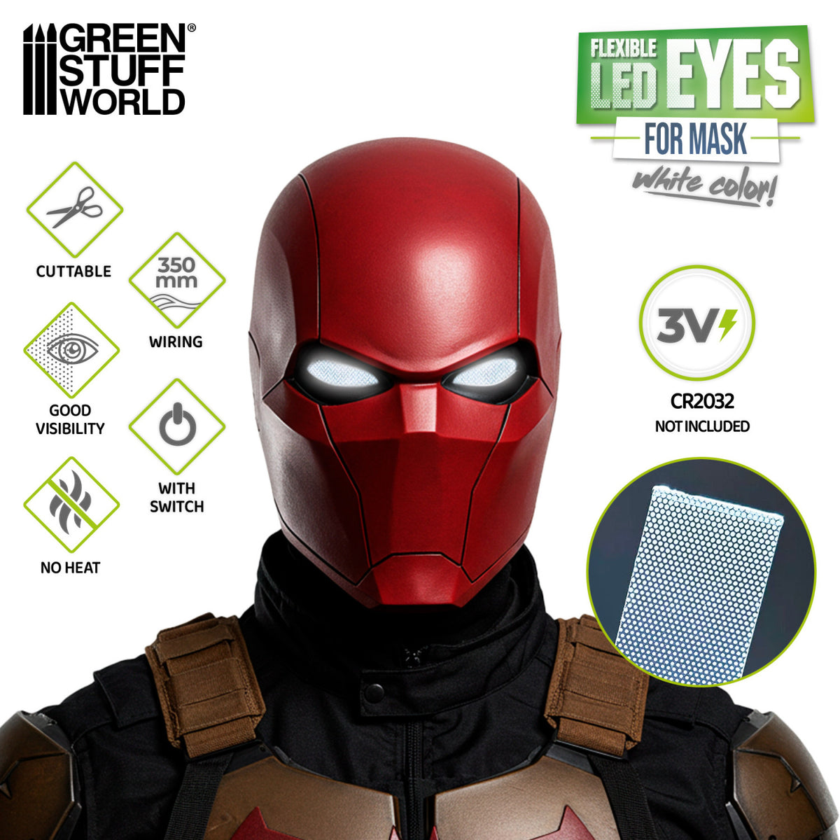 Flexible LED-Augen für Masken – Weiß